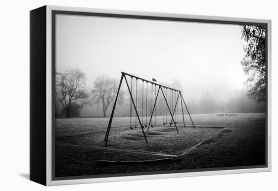 Winter Scene with Childrens Swings-Sharon Wish-Framed Premier Image Canvas