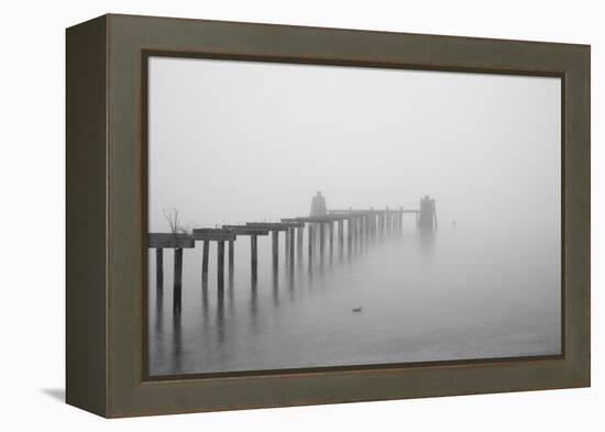 Winter Scene with Derelict Jetty-Sharon Wish-Framed Premier Image Canvas