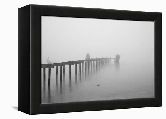 Winter Scene with Derelict Jetty-Sharon Wish-Framed Premier Image Canvas