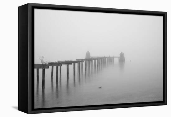 Winter Scene with Derelict Jetty-Sharon Wish-Framed Premier Image Canvas