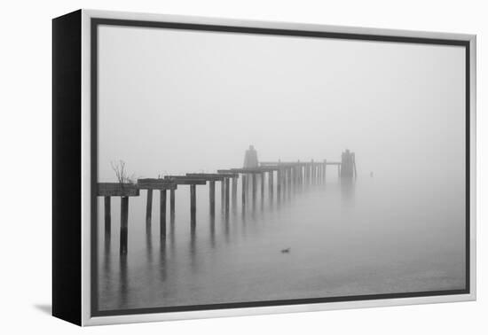 Winter Scene with Derelict Jetty-Sharon Wish-Framed Premier Image Canvas