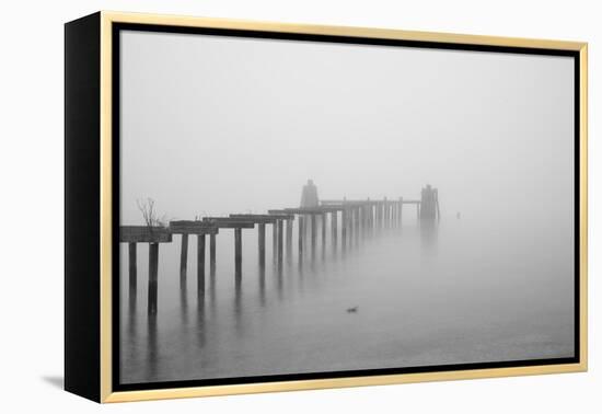 Winter Scene with Derelict Jetty-Sharon Wish-Framed Premier Image Canvas