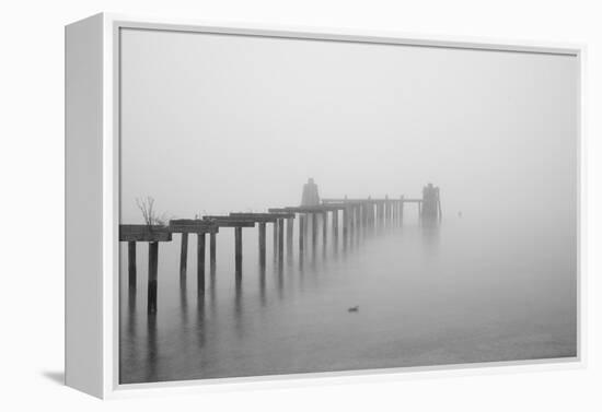 Winter Scene with Derelict Jetty-Sharon Wish-Framed Premier Image Canvas