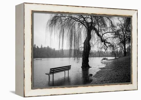 Winter Scene with Goose and Lake-Sharon Wish-Framed Premier Image Canvas