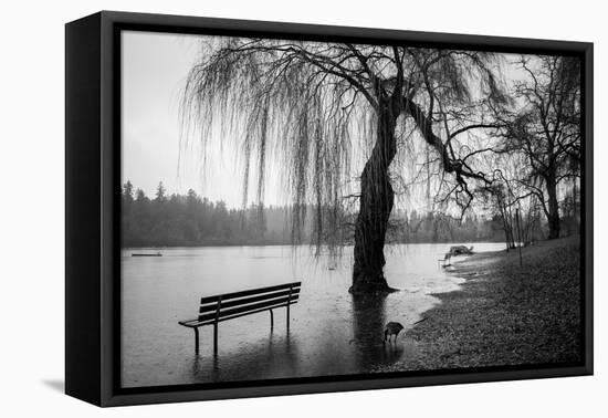 Winter Scene with Goose and Lake-Sharon Wish-Framed Premier Image Canvas