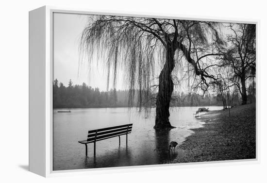 Winter Scene with Goose and Lake-Sharon Wish-Framed Premier Image Canvas