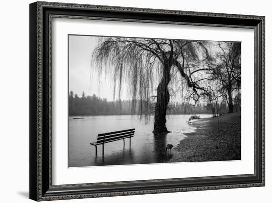 Winter Scene with Goose and Lake-Sharon Wish-Framed Photographic Print