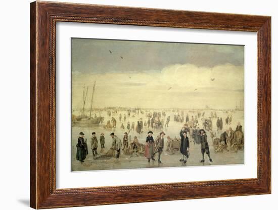 Winter Scene with Numerous Figures on the Ice, C.1600-31-Arent Arentsz-Framed Giclee Print