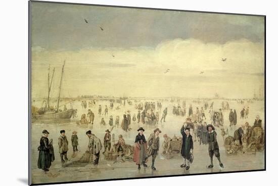Winter Scene with Numerous Figures on the Ice, C.1600-31-Arent Arentsz-Mounted Giclee Print