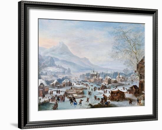 Winter Scene with Skaters-Jan Griffier-Framed Giclee Print