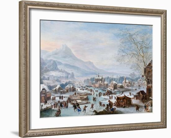 Winter Scene with Skaters-Jan Griffier-Framed Giclee Print