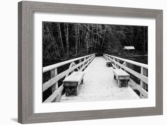 Winter Scene with Wooden Foot Bridge-Sharon Wish-Framed Photographic Print