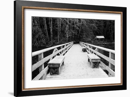 Winter Scene with Wooden Foot Bridge-Sharon Wish-Framed Photographic Print