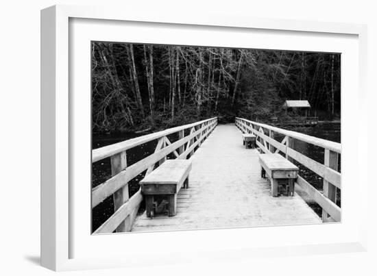 Winter Scene with Wooden Foot Bridge-Sharon Wish-Framed Photographic Print