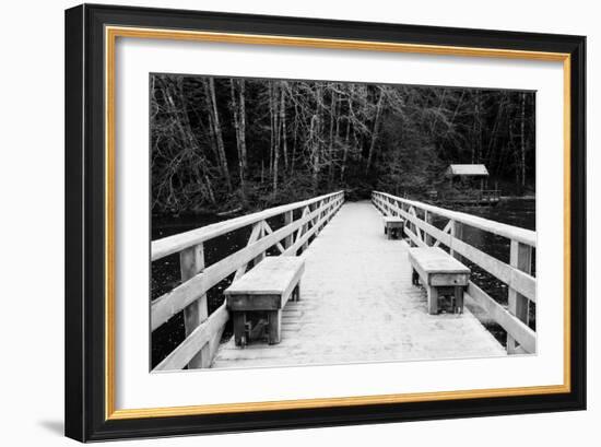 Winter Scene with Wooden Foot Bridge-Sharon Wish-Framed Photographic Print