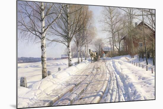 Winter Scene-Peder Mork Monsted-Mounted Premium Giclee Print