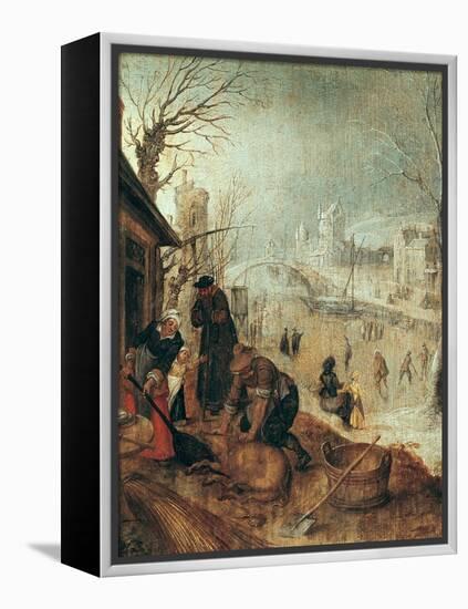 Winter Scene-Sebastian Vrancx-Framed Premier Image Canvas