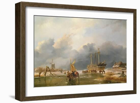 Winter Scene-Andreas Schelfhout-Framed Giclee Print