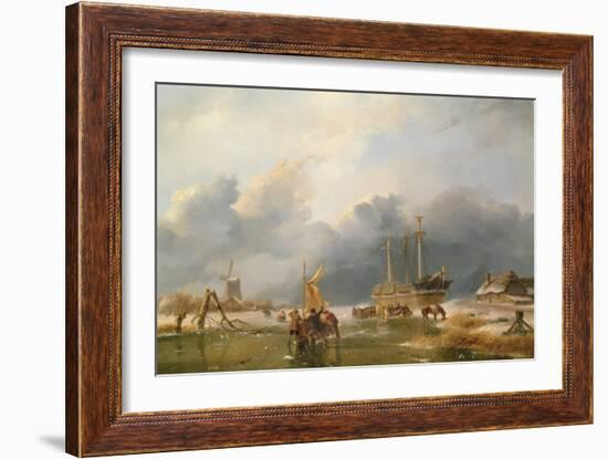 Winter Scene-Andreas Schelfhout-Framed Giclee Print