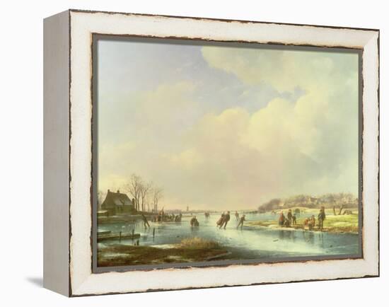 Winter Scene-Andreas Schelfhout-Framed Premier Image Canvas