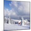 Winter scenery on the Kandel with church, Black Forest, Baden-Wurttemberg, Germany-Markus Lange-Mounted Photographic Print