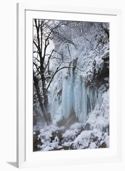 Winter, Schleierfaelle, Upper Bavaria, River Ammer, Pfaffenwinkel, Germany-Martin Zwick-Framed Photographic Print