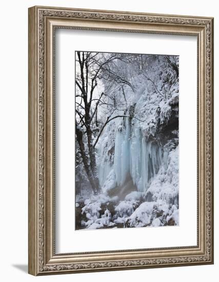 Winter, Schleierfaelle, Upper Bavaria, River Ammer, Pfaffenwinkel, Germany-Martin Zwick-Framed Photographic Print