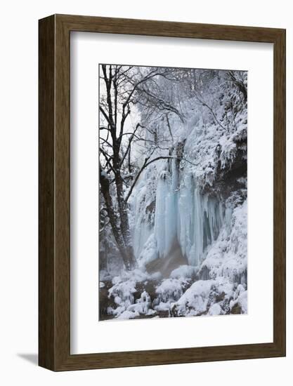 Winter, Schleierfaelle, Upper Bavaria, River Ammer, Pfaffenwinkel, Germany-Martin Zwick-Framed Photographic Print