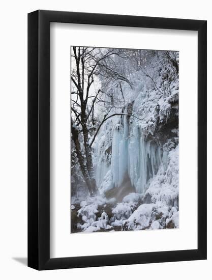 Winter, Schleierfaelle, Upper Bavaria, River Ammer, Pfaffenwinkel, Germany-Martin Zwick-Framed Photographic Print