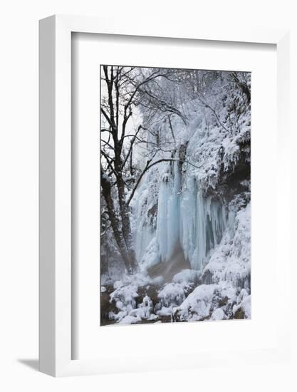 Winter, Schleierfaelle, Upper Bavaria, River Ammer, Pfaffenwinkel, Germany-Martin Zwick-Framed Photographic Print