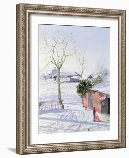 Winter Sheds-Timothy Easton-Framed Giclee Print