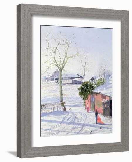 Winter Sheds-Timothy Easton-Framed Giclee Print