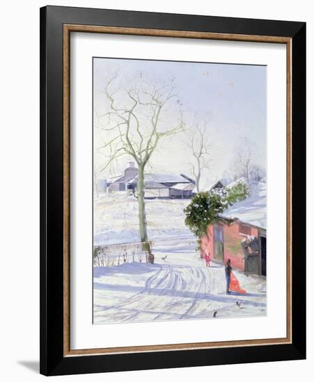 Winter Sheds-Timothy Easton-Framed Giclee Print