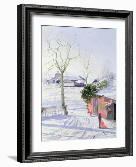 Winter Sheds-Timothy Easton-Framed Giclee Print
