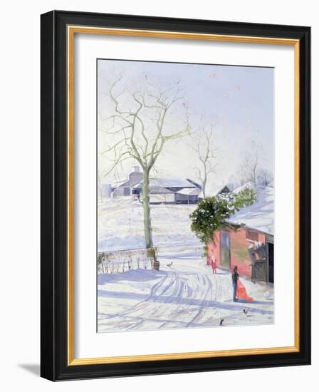 Winter Sheds-Timothy Easton-Framed Giclee Print