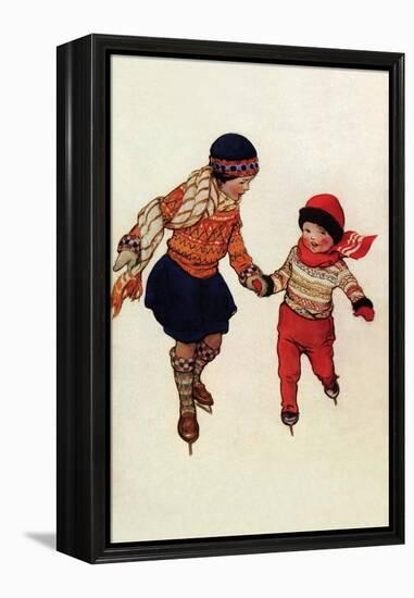 Winter Skates-Jessie Willcox-Smith-Framed Stretched Canvas