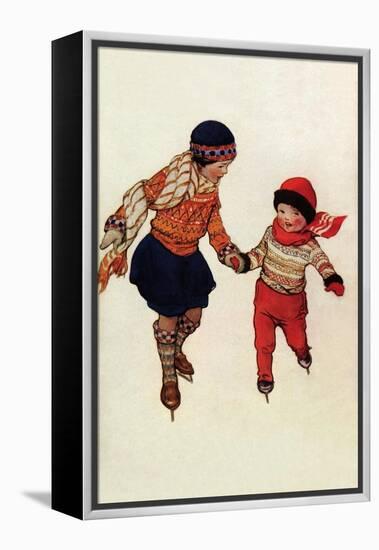 Winter Skates-Jessie Willcox-Smith-Framed Stretched Canvas