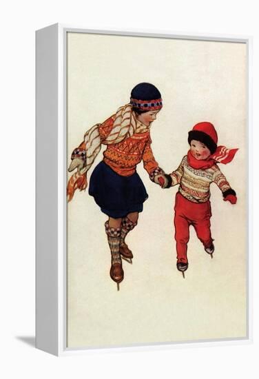 Winter Skates-Jessie Willcox-Smith-Framed Stretched Canvas