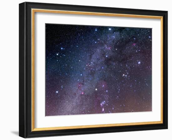 Winter Sky Panorama with Various Deep Sky Objects-null-Framed Photographic Print