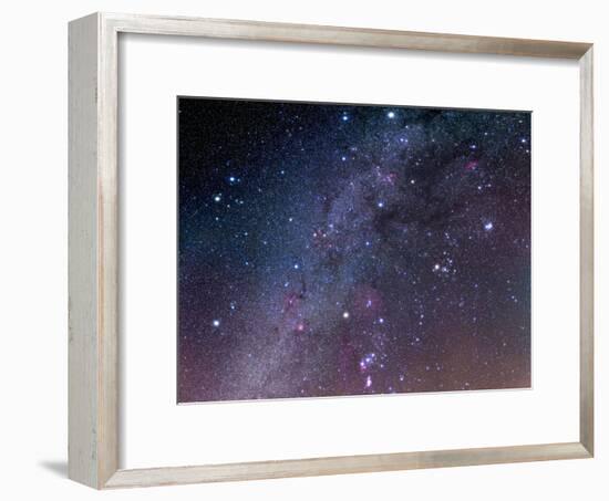 Winter Sky Panorama with Various Deep Sky Objects-null-Framed Photographic Print