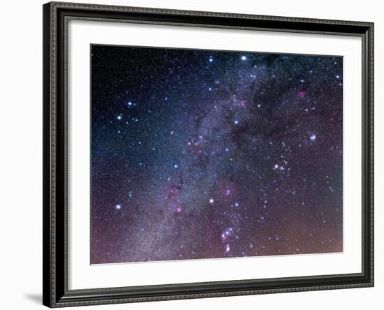 Winter Sky Panorama with Various Deep Sky Objects-null-Framed Photographic Print