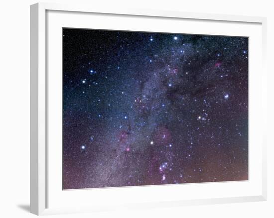 Winter Sky Panorama with Various Deep Sky Objects-null-Framed Photographic Print