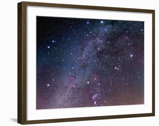 Winter Sky Panorama with Various Deep Sky Objects-null-Framed Photographic Print