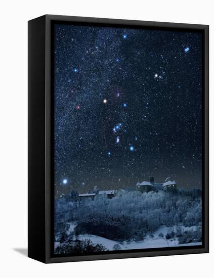 Winter Sky with Orion Constellation-Eckhard Slawik-Framed Premier Image Canvas