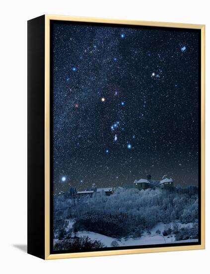 Winter Sky with Orion Constellation-Eckhard Slawik-Framed Premier Image Canvas