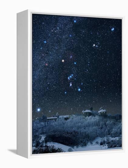 Winter Sky with Orion Constellation-Eckhard Slawik-Framed Premier Image Canvas