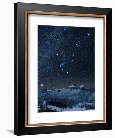 Winter Sky with Orion Constellation-Eckhard Slawik-Framed Premium Photographic Print