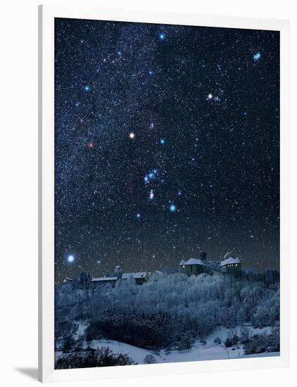 Winter Sky with Orion Constellation-Eckhard Slawik-Framed Photographic Print