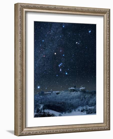 Winter Sky with Orion Constellation-Eckhard Slawik-Framed Photographic Print