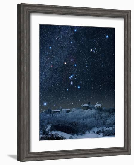 Winter Sky with Orion Constellation-Eckhard Slawik-Framed Photographic Print